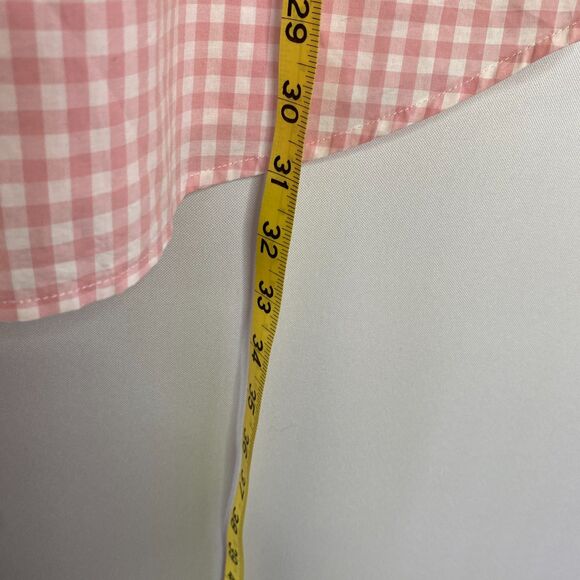 Old Navy The Classic Shirt Slim Fit SS Button-Up Pink White Gingham Mens XL - Picture 6 of 8